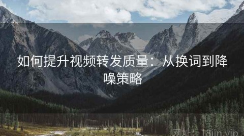 如何提升视频转发质量：从换词到降噪策略