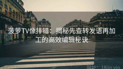 菠萝TV像排错：揭秘先查转发语再加工的高效编辑秘诀