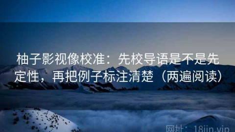柚子影视像校准：先校导语是不是先定性，再把例子标注清楚（两遍阅读）