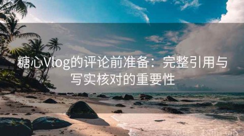 糖心Vlog的评论前准备：完整引用与写实核对的重要性