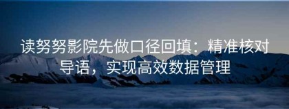 读努努影院先做口径回填：精准核对导语，实现高效数据管理