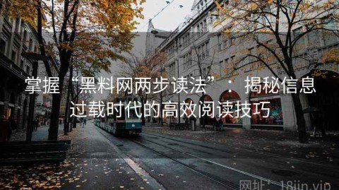 掌握“黑料网两步读法”：揭秘信息过载时代的高效阅读技巧