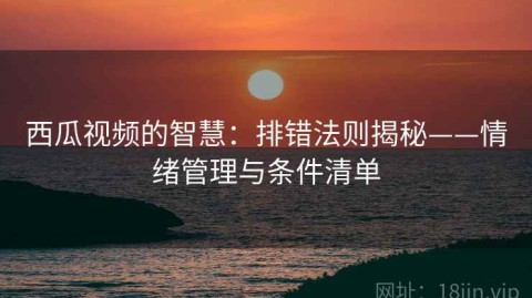 西瓜视频的智慧：排错法则揭秘——情绪管理与条件清单