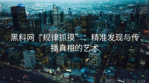 黑料网“规律抓摸”：精准发现与传播真相的艺术