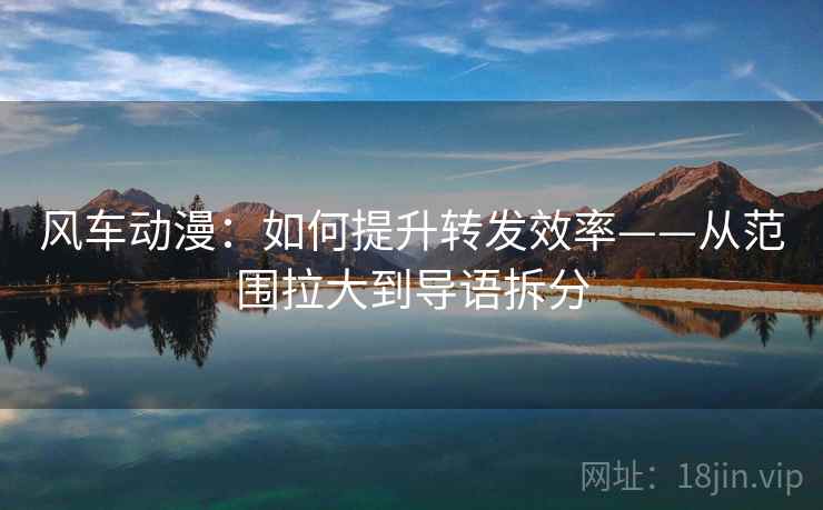 风车动漫：如何提升转发效率——从范围拉大到导语拆分