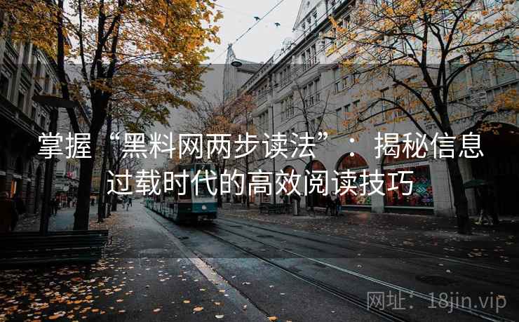 掌握“黑料网两步读法”：揭秘信息过载时代的高效阅读技巧