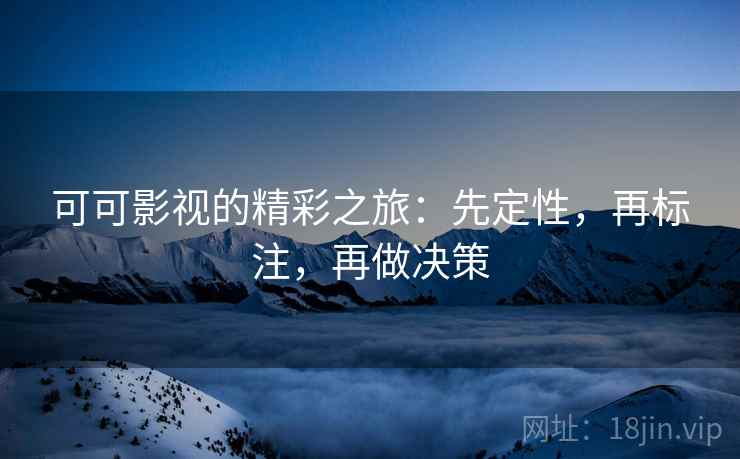 可可影视的精彩之旅：先定性，再标注，再做决策